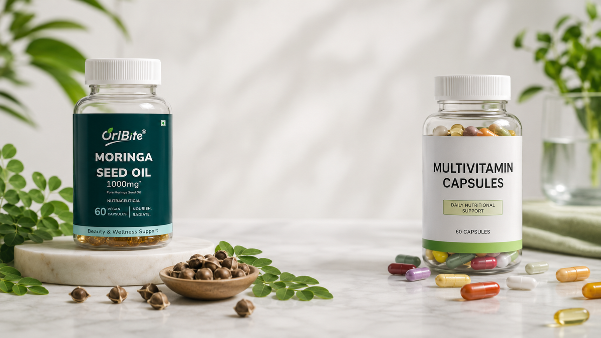 Moringa Seed Oil vs. Multivitamin Capsules: Benefits, Differences, Safety, Dosage & Which Is Better?