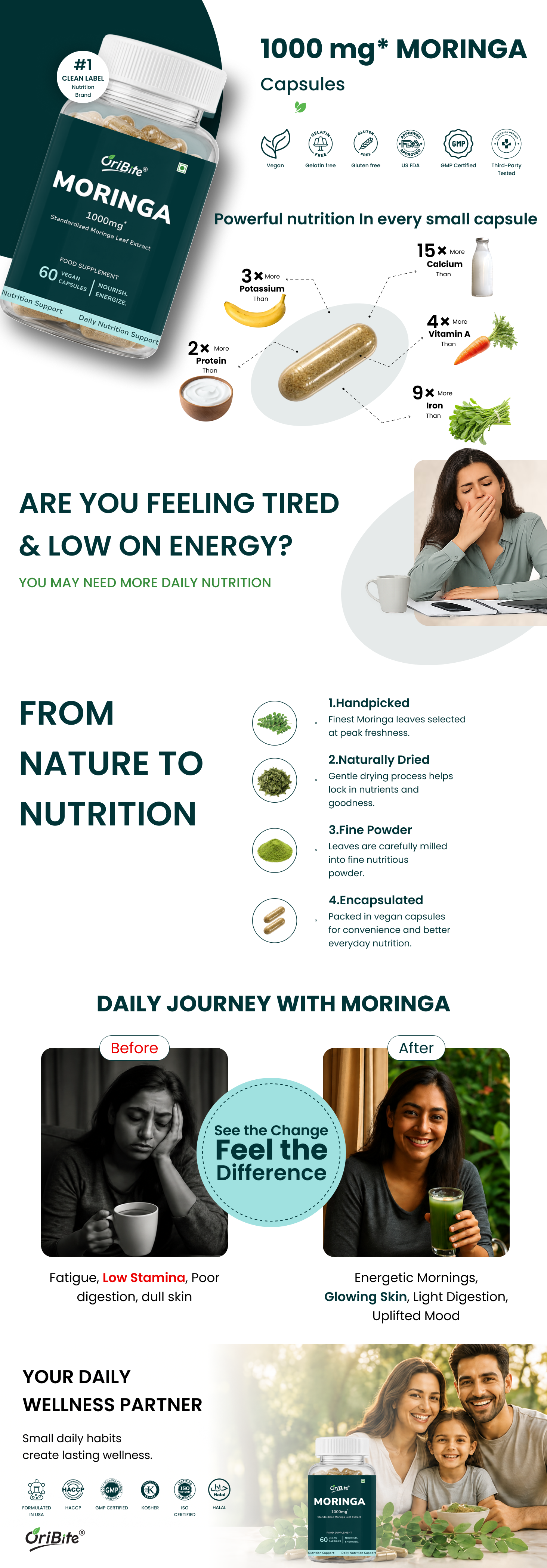 Moringa 1000mg Extract Capsules